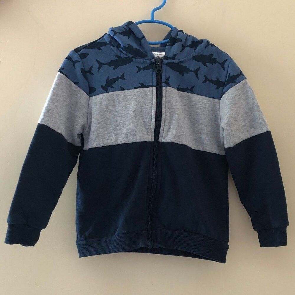 Pekkle Jacket Hoddie Full Zip Shark Blue size 5 Youth